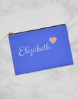 Personalized Cosmetic Bags - Bridesmaid's Bags - Pink Glitter Heart Makeup Bag