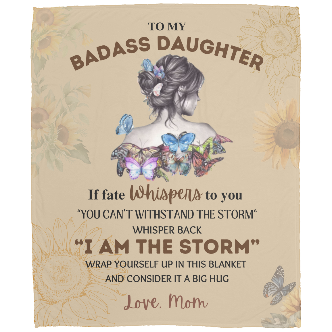 To My Badass Daughter Blanket | Throw Blanket from Mom and Dad