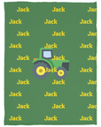 Personalized Tractor Fleece Baby Blanket - 30x40