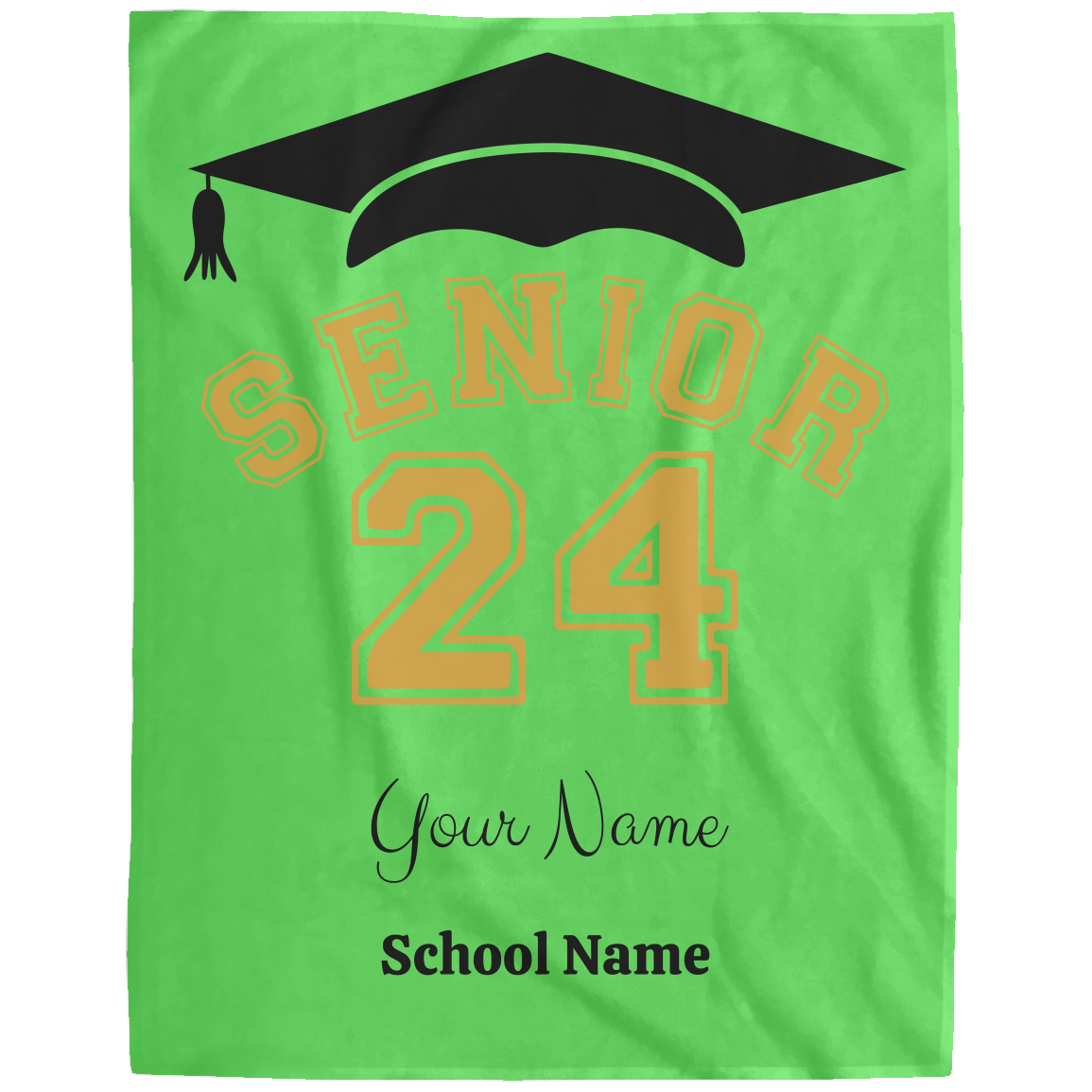 Senior 2024 Cozy Plush Fleece Blanket | Graduation Blanket