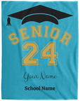 Senior 2024 Cozy Plush Fleece Blanket | Graduation Blanket