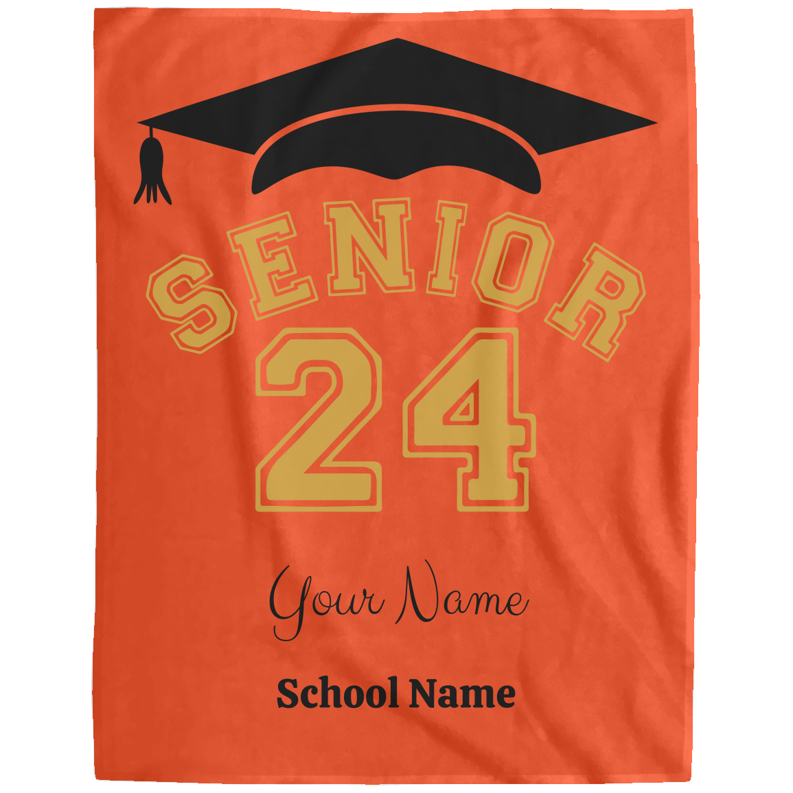 Senior 2024 Cozy Plush Fleece Blanket | Graduation Blanket