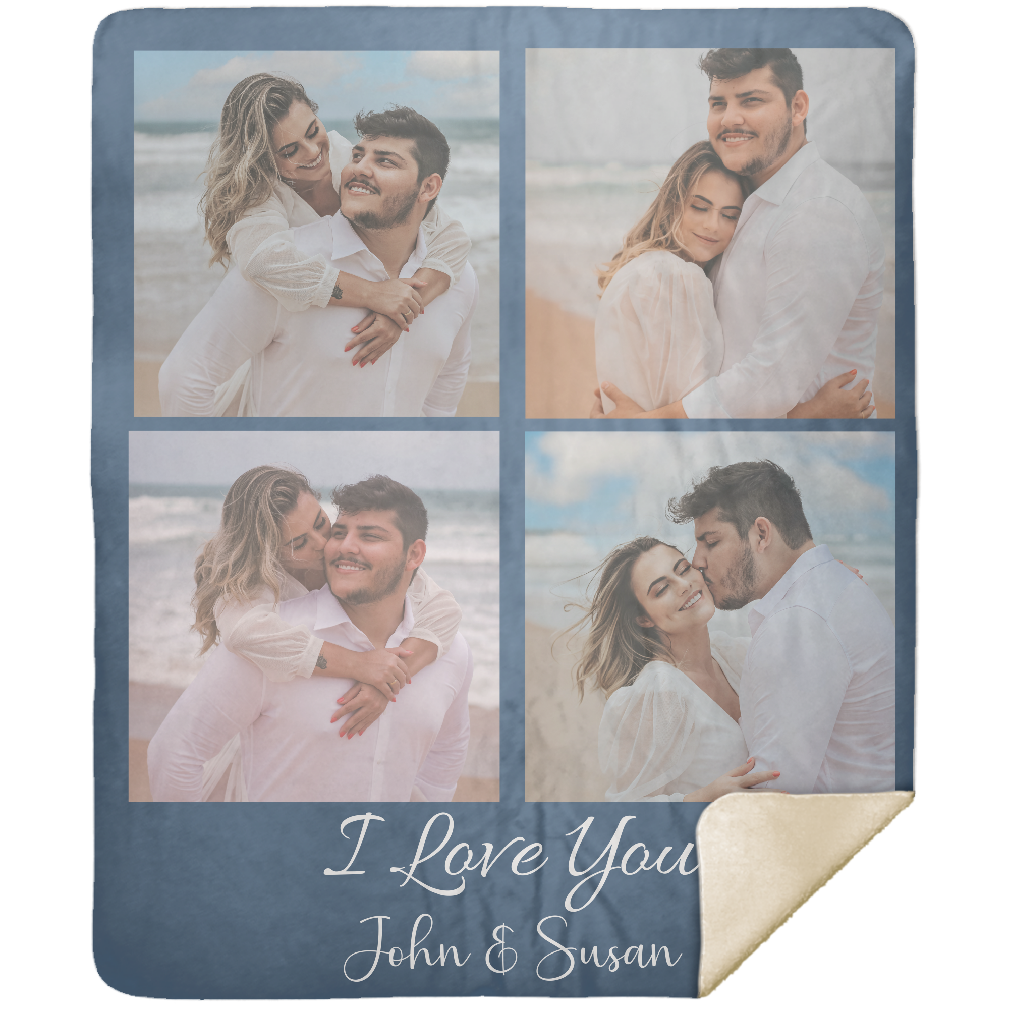 Personalized Photo Plush Fleece or Sherpa Blanket - Couple&#39;s Photo Blanket