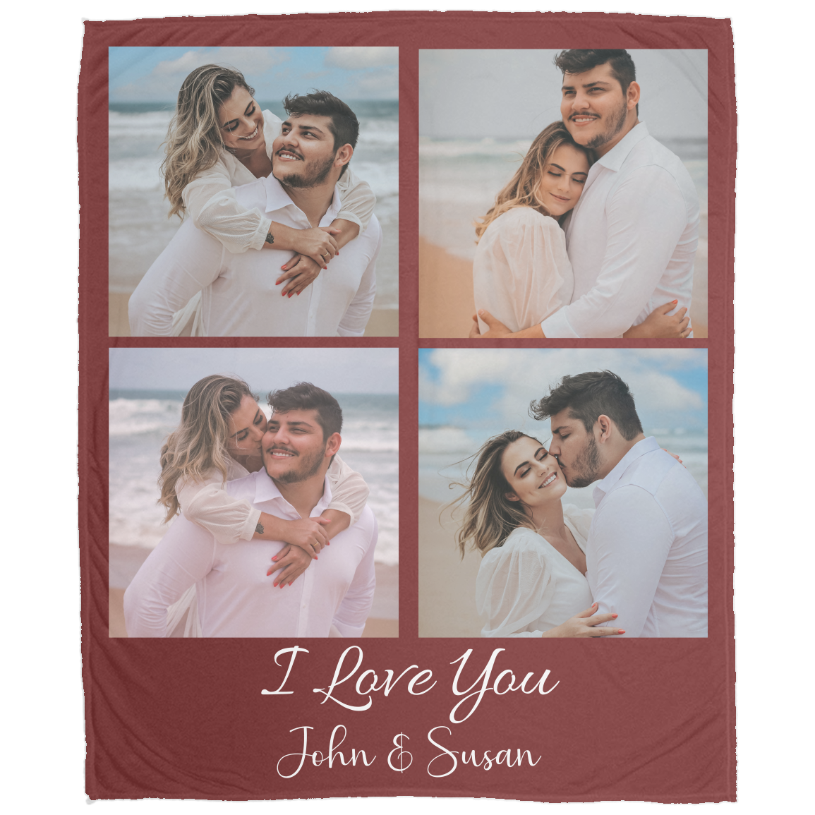 Personalized Photo Plush Fleece or Sherpa Blanket - Couple&#39;s Photo Blanket