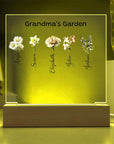 Grandma's Garden Acrylic Plaque | Personalized Birth Flower Plaque | Personalized night light