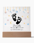 Personalized Birth Announcement Plaque | Baby Night Light Announcement | Baby Birth Announcement Keepsake