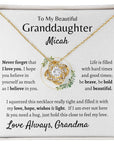 To My Beautiful Granddaughter Personalized Love Knot Necklace | Perfect Gift for Her