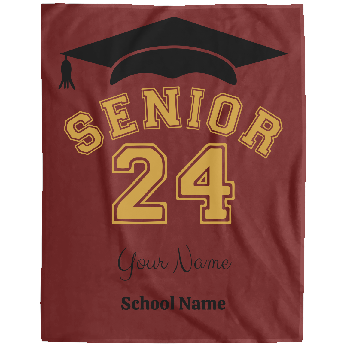 Senior 2024 Cozy Plush Fleece Blanket | Graduation Blanket