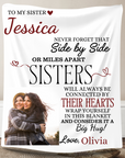 Personalized To My Sister Throw Blanket - Big Hug Blanket