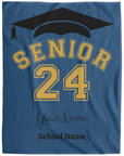 Senior 2024 Cozy Plush Fleece Blanket | Graduation Blanket