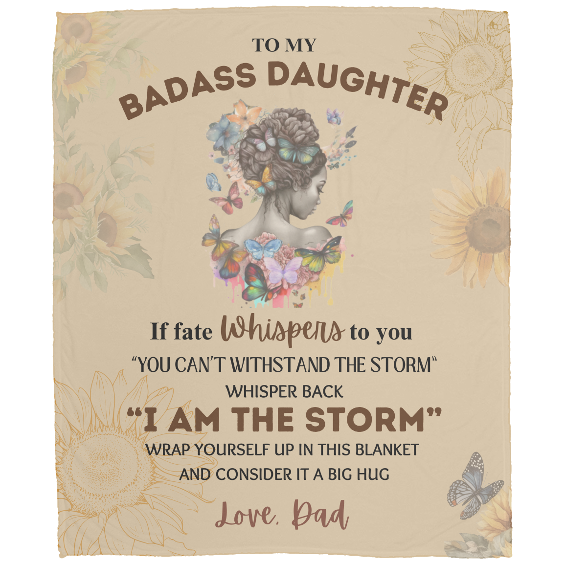 To My Badass Daughter Blanket | Throw Blanket from Mom and Dad