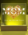 We Love You Mom Acrylic Square Plaque | LED Nightlight Mom Gift | Personalized Mom Gift