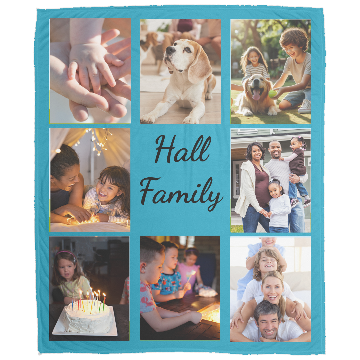 Family Photo Throw Blanket | Personalized Family Blanket 50x60