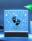 Personalized Birth Announcement Plaque | Baby Night Light Announcement | Baby Birth Announcement Keepsake