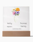 Love Grows Here Personalized Night Light | Acrylic Square Plaque for Mom or Grandma