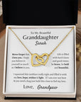 To My Beautiful Granddaughter Personalized Gift - Interlocked Hearts Necklace | Perfect Gift for Her