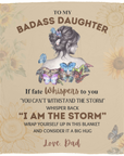 To My Badass Daughter Blanket | Throw Blanket from Mom and Dad