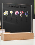 Grandma's Garden Acrylic Plaque | Personalized Birth Flower Plaque | Personalized night light