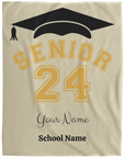 Senior 2024 Cozy Plush Fleece Blanket | Graduation Blanket