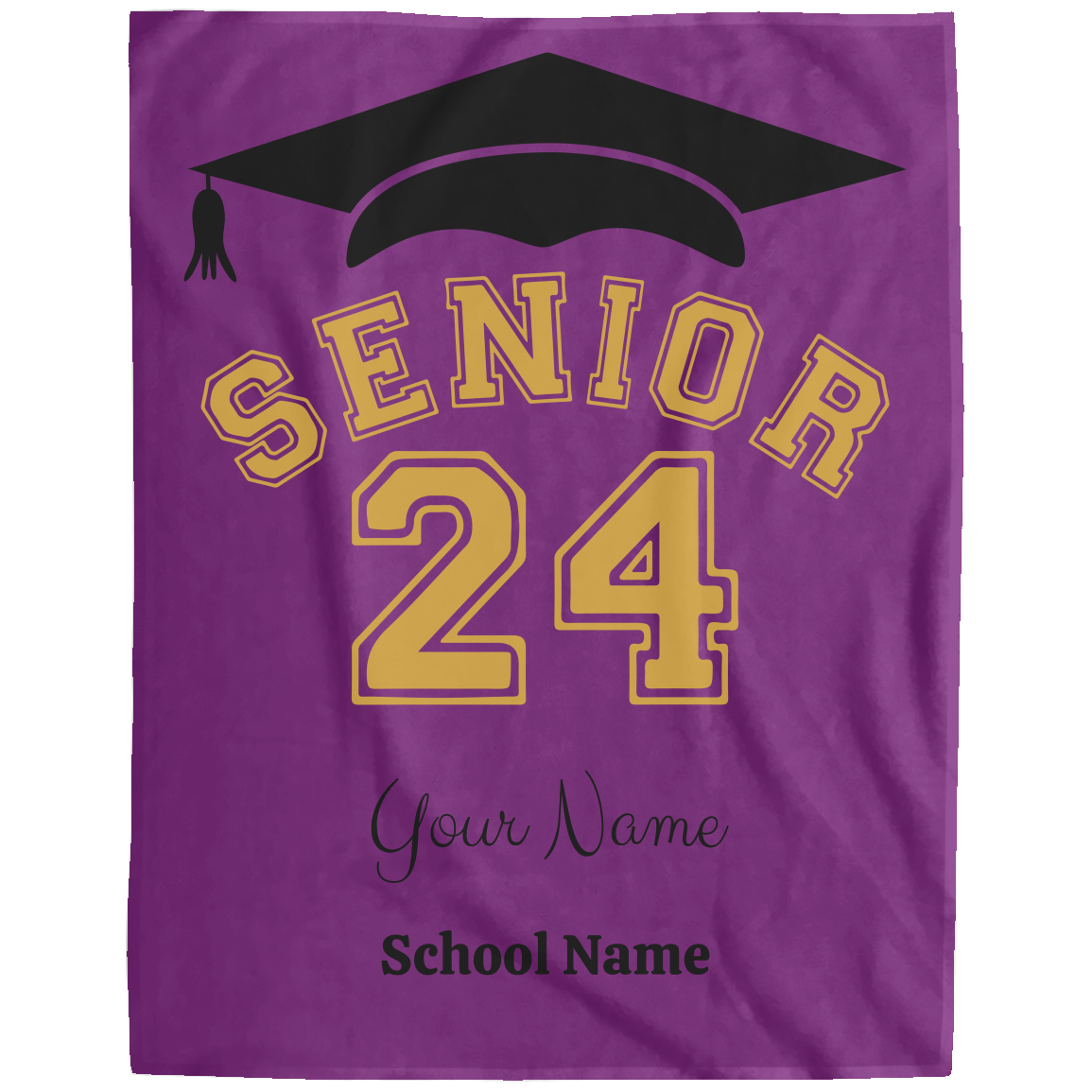 Senior 2024 Cozy Plush Fleece Blanket | Graduation Blanket