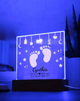 Personalized Birth Announcement Plaque | Baby Night Light Announcement | Baby Birth Announcement Keepsake