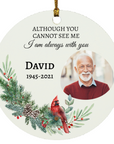 I am Always With You Photo Ornament | Personalized Memorial Ornament