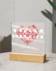 We Love You Mom Acrylic Square Plaque | LED Nightlight Mom Gift | Personalized Mom Gift