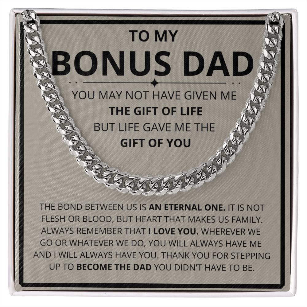 bonus dad chain necklace with message card