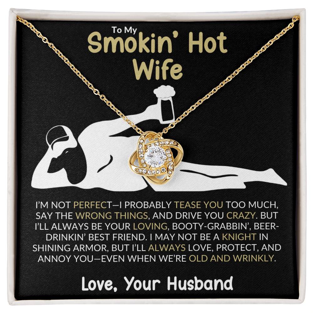 “Smokin&#39; Hot Wife” Love Knot Necklace – A Playful and Romantic Gift