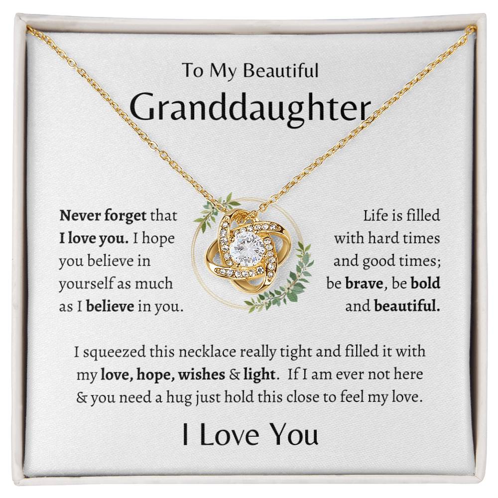 To My Beautiful Granddaughter Necklace