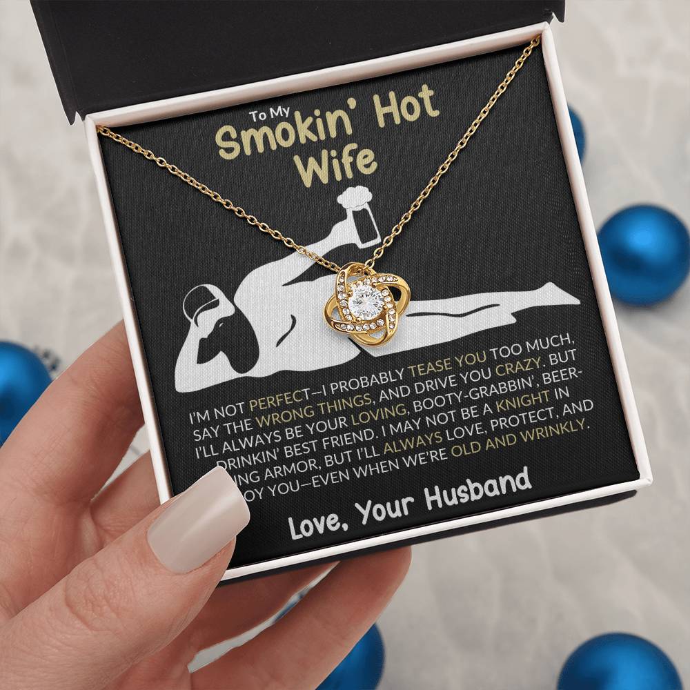 “Smokin&#39; Hot Wife” Love Knot Necklace – A Playful and Romantic Gift