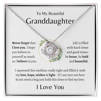 To My Beautiful Granddaughter Necklace