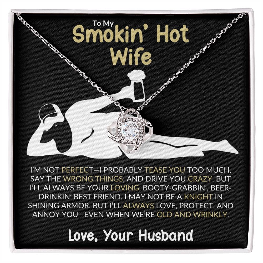 “Smokin&#39; Hot Wife” Love Knot Necklace – A Playful and Romantic Gift