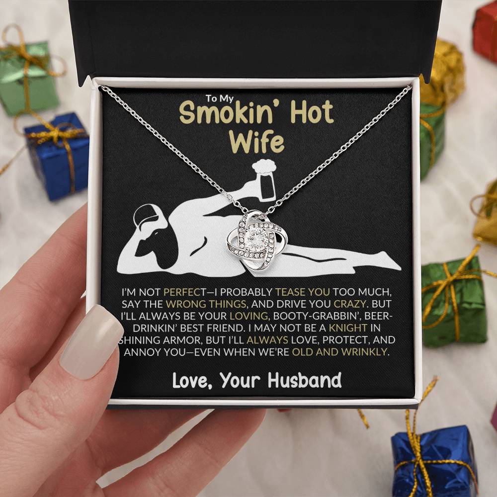 “Smokin&#39; Hot Wife” Love Knot Necklace – A Playful and Romantic Gift