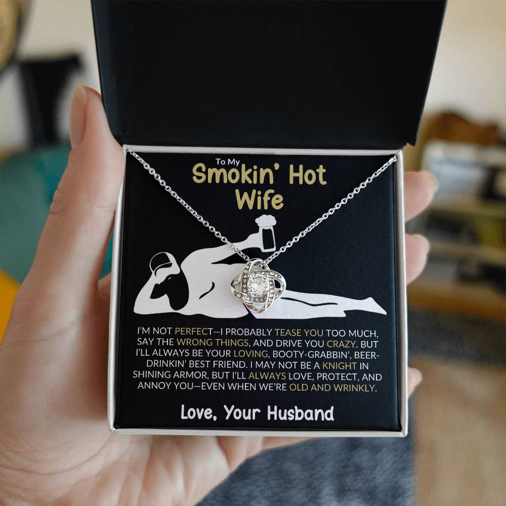 “Smokin&#39; Hot Wife” Love Knot Necklace – A Playful and Romantic Gift