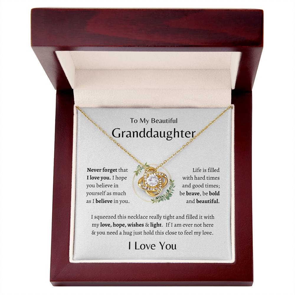 To My Beautiful Granddaughter Necklace