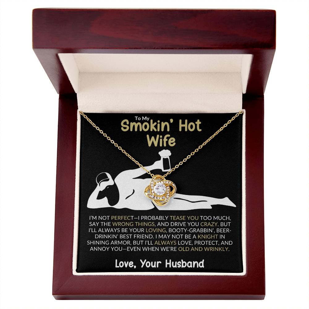 “Smokin&#39; Hot Wife” Love Knot Necklace – A Playful and Romantic Gift