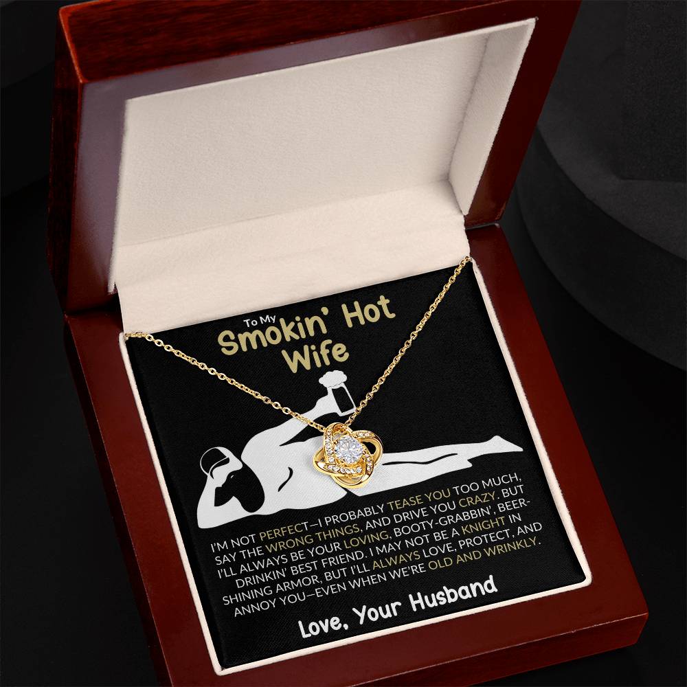 “Smokin&#39; Hot Wife” Love Knot Necklace – A Playful and Romantic Gift