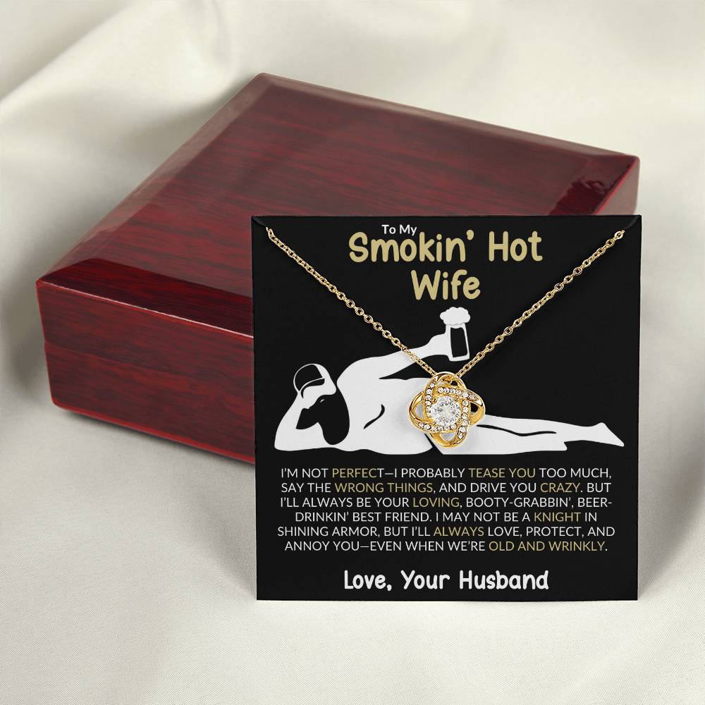 “Smokin&#39; Hot Wife” Love Knot Necklace – A Playful and Romantic Gift