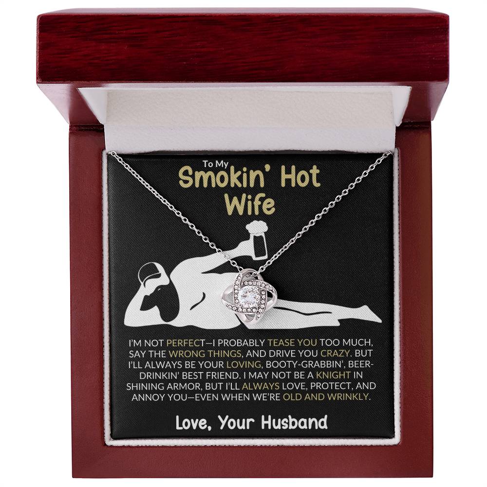 “Smokin&#39; Hot Wife” Love Knot Necklace – A Playful and Romantic Gift