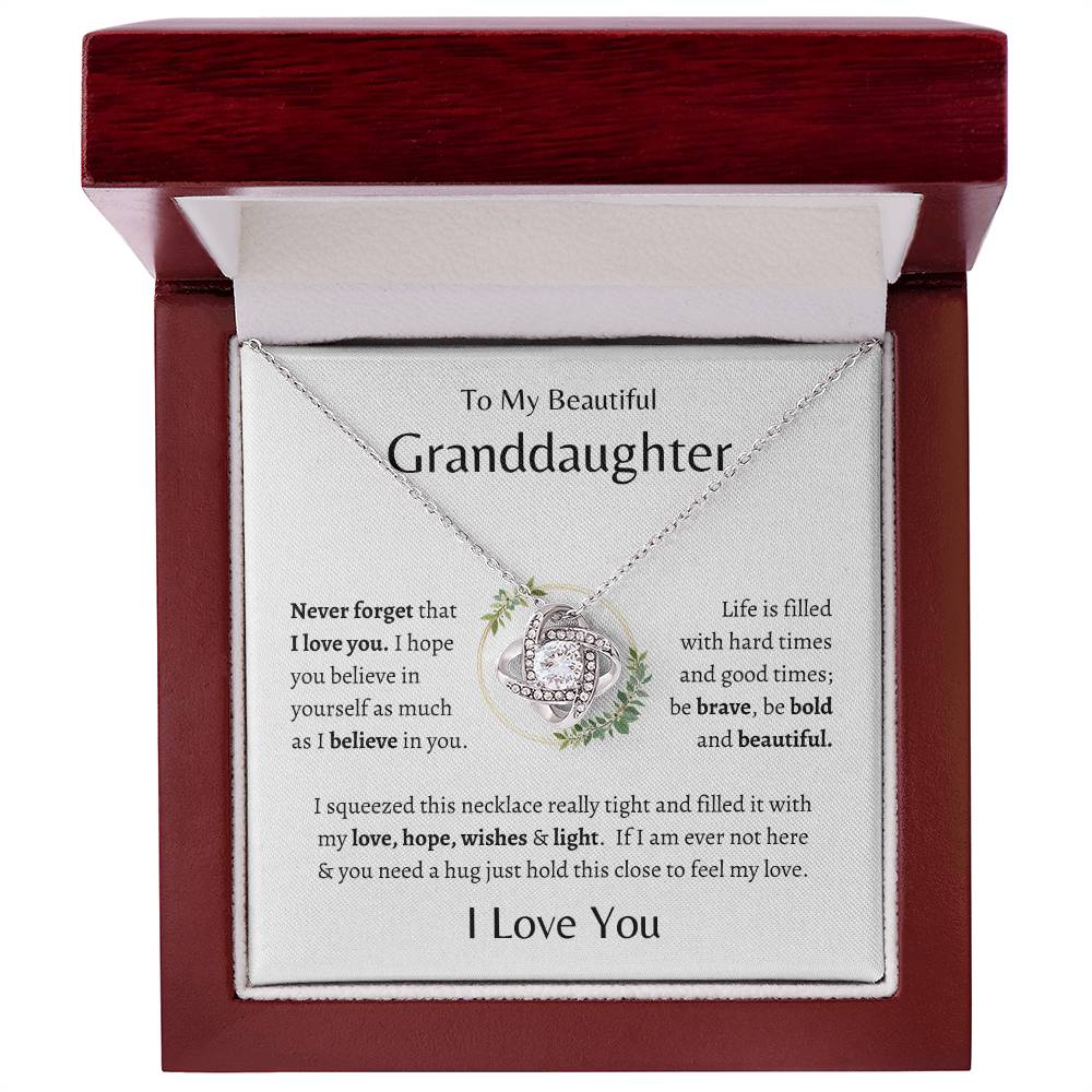 To My Beautiful Granddaughter Necklace