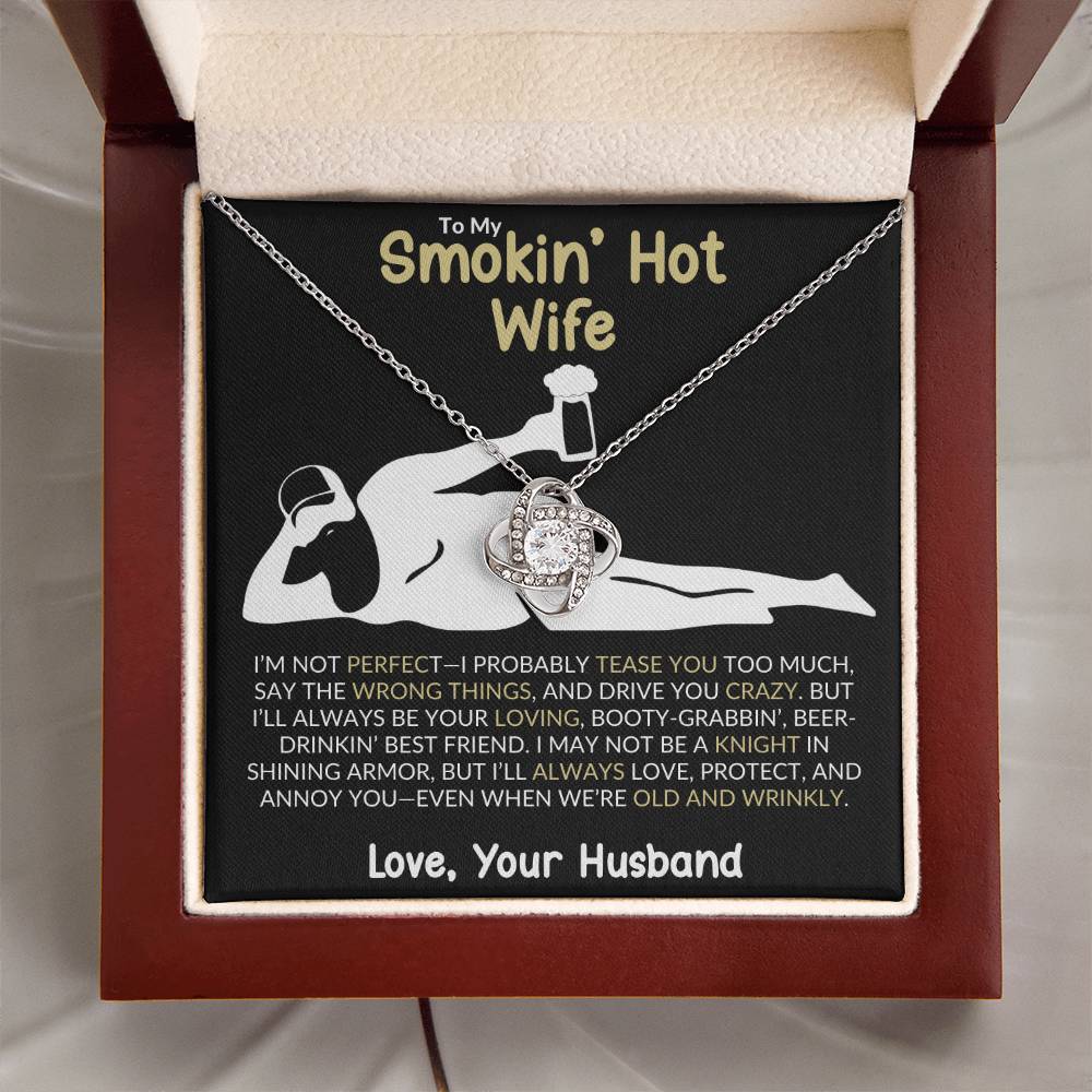 “Smokin&#39; Hot Wife” Love Knot Necklace – A Playful and Romantic Gift