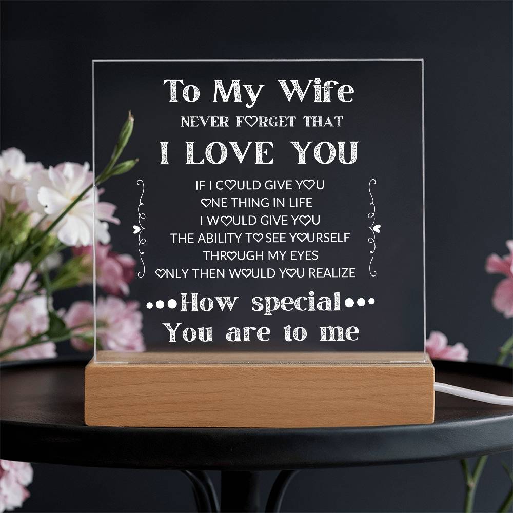 To My Wife You Are Special To Me Plaque - Lighted Acrylic Plaque