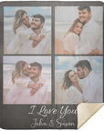 Personalized Photo Plush Fleece or Sherpa Blanket - Couple's Photo Blanket