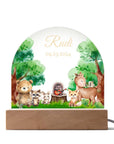 Personalized Baby Night Light - Woodland Animals Baby Night Light