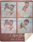 Personalized Photo Plush Fleece or Sherpa Blanket - Couple's Photo Blanket