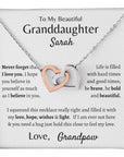 To My Beautiful Granddaughter Personalized Gift - Interlocked Hearts Necklace | Perfect Gift for Her