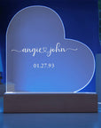 Personalized Heart Night Light - Wedding Gift - Engagement Gift - Newlywed Gift