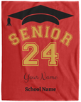 Senior 2024 Cozy Plush Fleece Blanket | Graduation Blanket