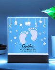 Personalized Birth Announcement Plaque | Baby Night Light Announcement | Baby Birth Announcement Keepsake